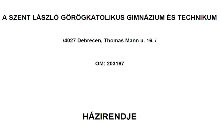 Házirend 2024/2025.