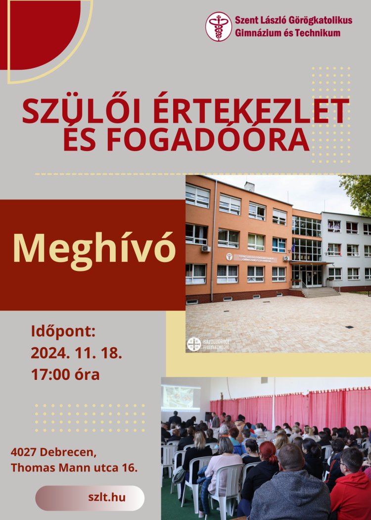 Szülői értekezlet és fogadóóra