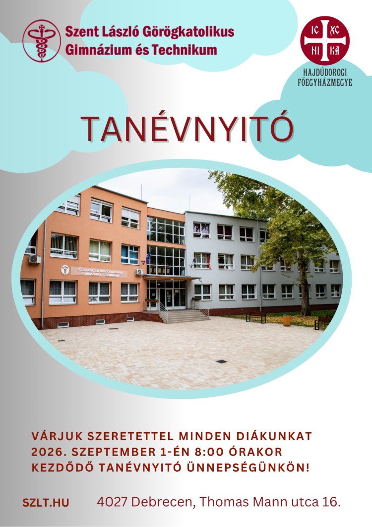 Tanévnyitó 2026. szeptember 01.